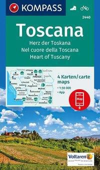 KOMPASS Wanderkarte Toscana, Herz der Toskana, Nel cuore della Toscana, Heart of Tuscany