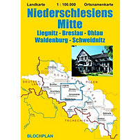 Landkarte Niederschlesiens Mitte Landkarte Niederschlesiens Mitte