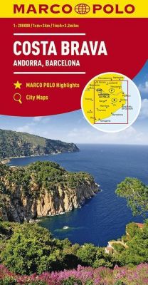 MARCO POLO Karte Costa Brava, Andorra, Perpignan, Barcelona 1:200 000