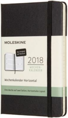 Moleskine 12 Monate Wochenkalender 2018 Deutsch, P A6, Hard Cover