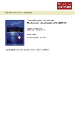 Mondkalender Die Jahresubersichten 2014 2024 Kalender Bestellen