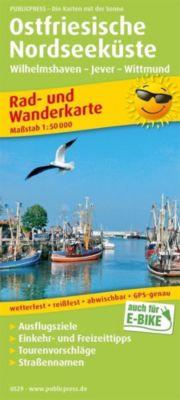 PublicPress Rad- und Wanderkarte Ostfriesische Nordseeküste, Wilhelmshaven - Jever - Wittmund