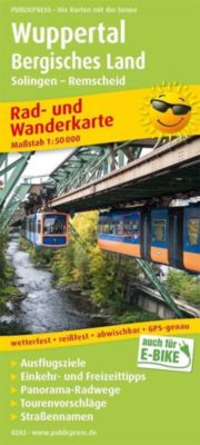 PUBLICPRESS Rad- und Wanderkarte Wuppertal - Bergisches Land, Solingen - Remscheid