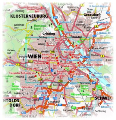 Stadtplan Wien - Top Sehenswürdigkeiten