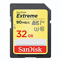 SanDisk SDHC Extreme 32GB, Video Speed Class V30, UHS Speed Class U3, UHS-I, 90MB/s SanDisk SDHC Extreme 32GB, Video Speed Class V30, UHS Speed Class U3, UHS-I, 90MB/s