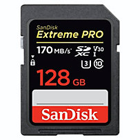SanDisk SDXC Extreme Pro 128GB, Video Speed Class V30, UHS Sp. Cl. U3,UHS-I,170MB/s SanDisk SDXC Extreme Pro 128GB, Video Speed Class V30, UHS Sp. Cl. U3,UHS-I,170MB/s
