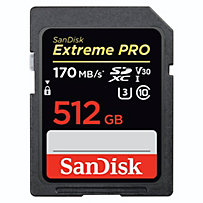 SanDisk SDXC Extreme Pro 512GB, Video Speed Class V30, UHS Sp. Cl. U3,UHS-I,170MB/s SanDisk SDXC Extreme Pro 512GB, Video Speed Class V30, UHS Sp. Cl. U3,UHS-I,170MB/s