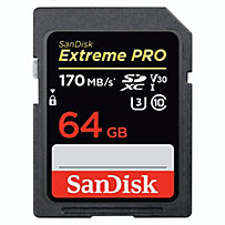 SanDisk SDXC Extreme Pro 64GB, Video Speed Class V30, UHS Sp. Cl. U3, UHS-I,170MB/s SanDisk SDXC Extreme Pro 64GB, Video Speed Class V30, UHS Sp. Cl. U3, UHS-I,170MB/s
