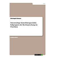 Sittenwidrige Immobiliengeschäfte. Fallgruppen der Rechtsprechung im Überblick Sittenwidrige Immobiliengeschäfte. Fallgruppen der Rechtsprechung im Überblick