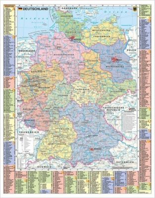 auto kennzeichen format Stiefel Wandkarte Österreich und Deutschland, Großformat