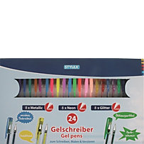Stylex 24 Gelschreiber mit 8 Metallicfarben, 8 Neonfarben, 8 Glitterfarben Stylex 24 Gelschreiber mit 8 Metallicfarben, 8 Neonfarben, 8 Glitterfarben