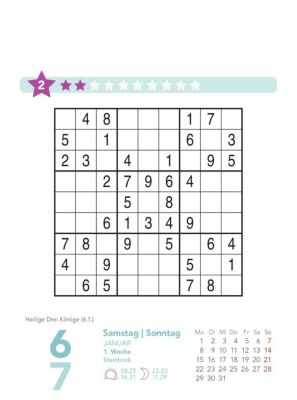 Sudoku leicht bis mittel 2018 - Kalender bei Weltbild.de kaufen