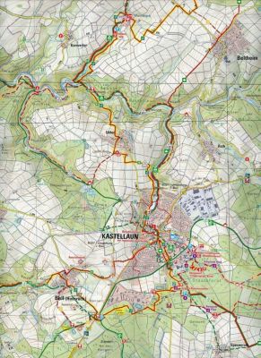 Topographische Karte Rheinland-Pfalz Wandergebiet Hunsrück