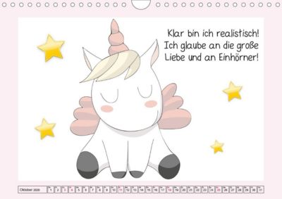 Unicorns Einhorn Sprüche Und Weisheiten Wandkalender 2020