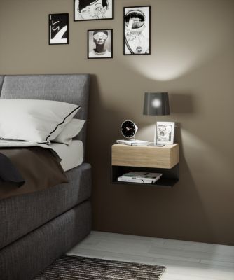 VCM Wand Nachttisch Nachtschrank Beistelltisch Nacht Kommode Konsole Dormal VCM WandNachttisch