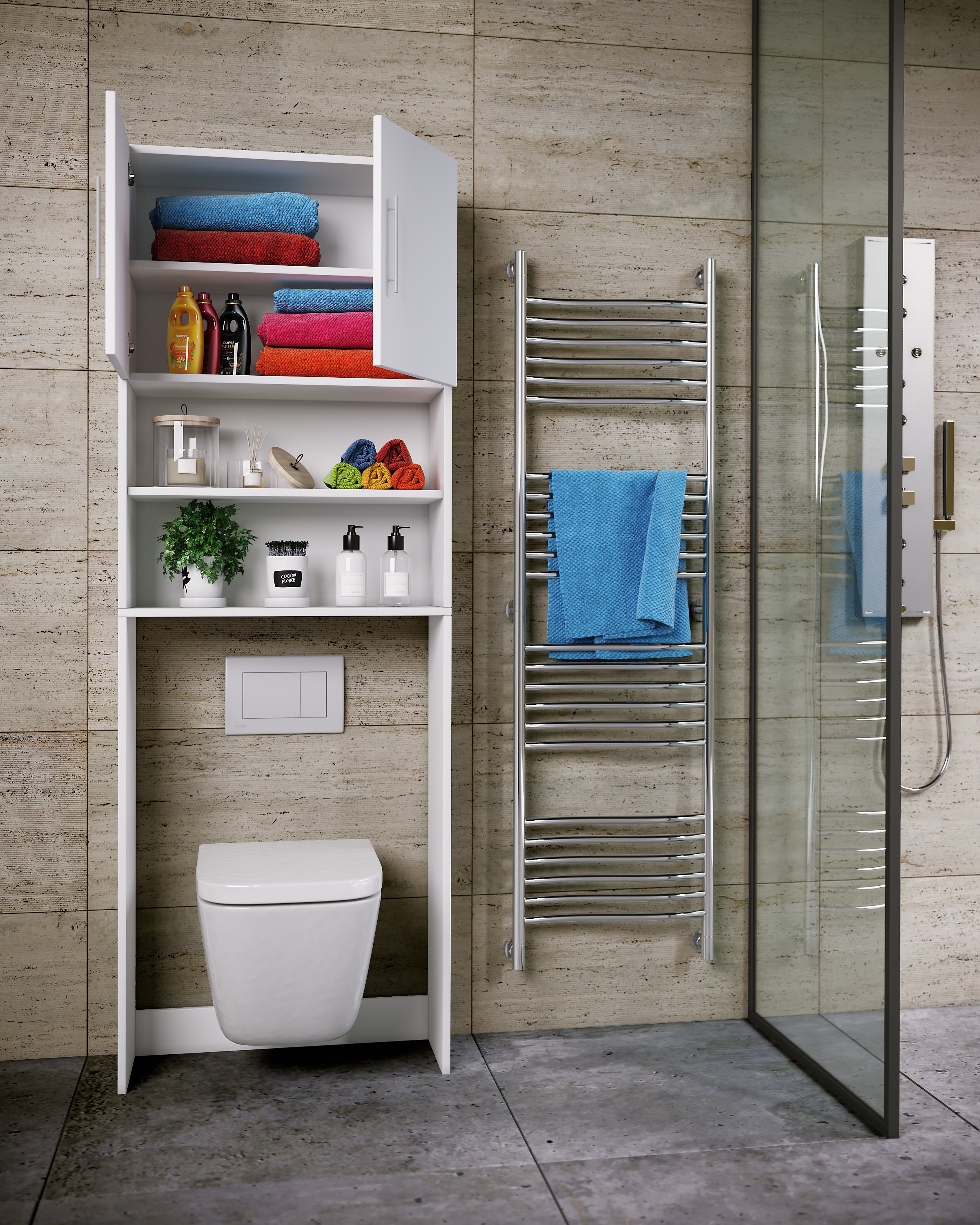 VCM WC Überbauschrank Toilette Schrank Badschrank Badregal Badmöbel ... VCM WC Überbauschrank Toilette Schrank Badschrank Badregal Badmöbel ...